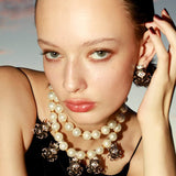 DELIRIO ANKA ONYX STUD EARRINGS