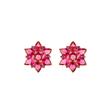 LOTUS FLOWER RUBY STUDS