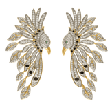 HALCON CRYSTAL RODHIUM AND GOLD EARRINGS