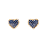 SAPPHIRE HEART STUDS EARRINGS