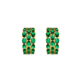 MULTICRYSTAL EMERALD HOOPS