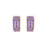 MULTICRYSTAL AMETHYST HOOPS