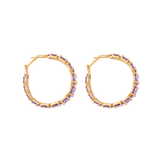 MULTICRYSTAL AMETHYST HOOPS