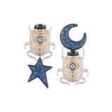 INFINARA DELIRIUM SAPPHIRE CRYSTAL EARRINGS