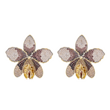 CHOCOLATE CATLEYA ORCHID EARRINGS