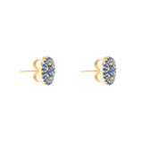 TOPOS CIRCULO CIRCON AZUL ORO 12MM