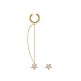 EAR CUFF BAGUETTE CHAIN MIMOSA CRISTAL