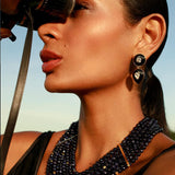 MISI STONE ONYX DROP EARRINGS