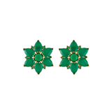 LOTUS FLOWER MILKY GREEN STUDS