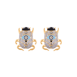DELIRIO ANKA CRYSTAL AQUA STUD EARRINGS