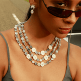 CATARINA NILO AQUA EVIL EYE EARRINGS