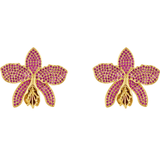 CATLEYA RUBY GOLD EARRINGS
