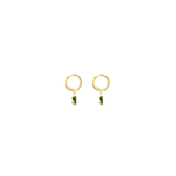 MINI HOOPS Y GOTAS ESMERLADA