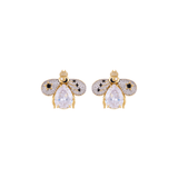 KEMET BEE CRYSTAL STUD EARRINGS