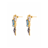 KEMET BEE AQUA TOPAZ STAR EARRINGS