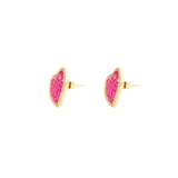 HEART RUBY CRYSTAL STUDS EARRINGS