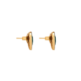 EMERALD GREEN HEART STUDS EARRINGS