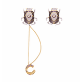 ANKA AMETHYST DELIRIUM BEETLE EAR CUFF STUDS