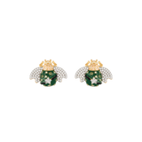 MINI IBIS GREEN PEARL STUDS EARRINGS