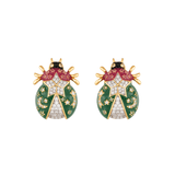 THEA MILITAR GREEN STUDS EARRINGS