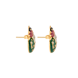 THEA MILITAR GREEN STUDS EARRINGS