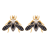 VESPA RA BLACK CRYSTAL STUDS EARRINGS