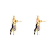 VESPA RA BLACK CRYSTAL STUDS EARRINGS