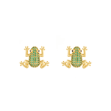 AMAZONIAN FROG MICRO CRYSTAL EMERALD STUDS