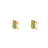 AMAZONIAN FROG MICRO CRYSTAL EMERALD STUDS