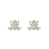 AMAZONIAN FROG MICRO CRYSTAL RHODIUM STUDS