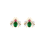 CANDY BEE EMERALD RUBY STUDS