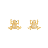 AMAZONIAN FROG MICRO CRYSTAL GOLD STUDS